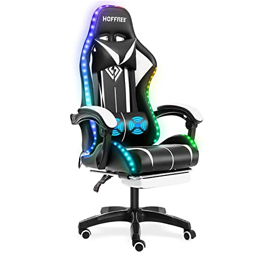 LED Gaming Chair with Massage and Adjustable Support