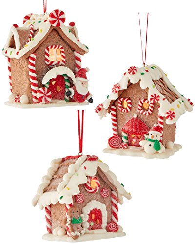 LED Gingerbread House Ornaments
