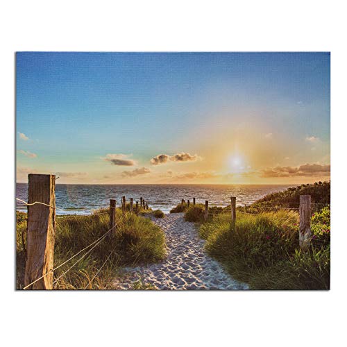 LED Lighted Beach Pathway Canvas Print