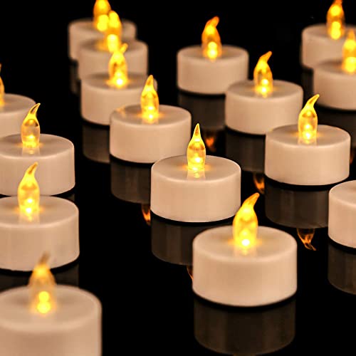 LED Tea Lights Realistic and Bright Flickering Flameless LED Tea Lights