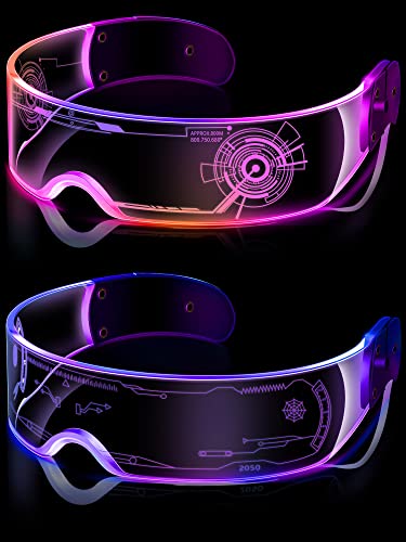 LED Visor Glasses 7 Colors Futuristic Glasses
