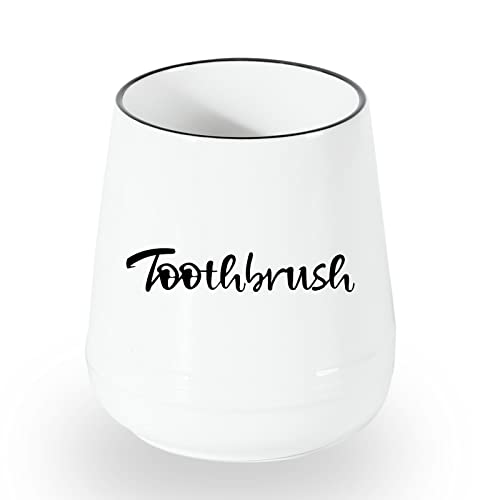LEETOYI Porcelain Toothbrush Holder - Classic Design and Practicality