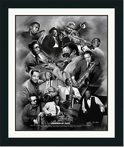Legends of Jazz Black Art Print