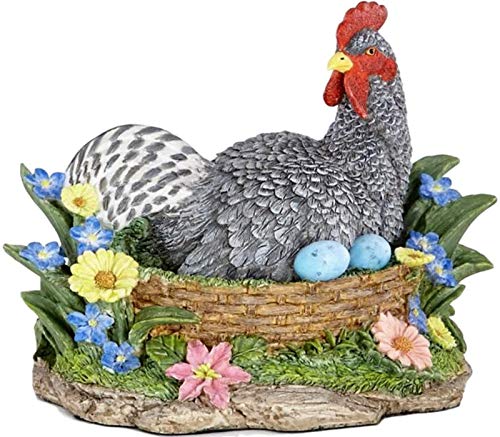 Lenox Sunrise Rooster Black & White Country Rooster in Nest with Eggs New in Box