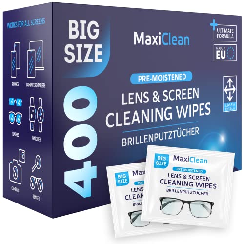 Lens Cleaner for Eyeglasses - 400 Pre-moistened Wipes