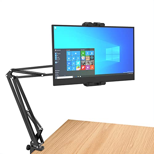 LenTok Desk Tablet Arm Mount for iPad Portable Monitor 4.7-15.6'', Heavy Duty Gooseneck Tablet Holder, Flexible Tablet Tripod Clamp Stand Compatible with Surface Pro Series, All iPad Pro 12.9