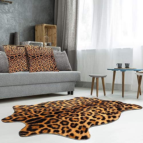 Leopard Print Rug and Pillowcase Set