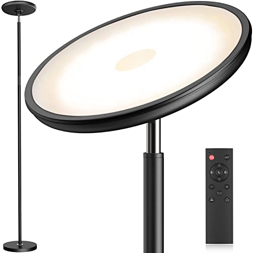 LEPOWER Bright Floor Lamp, LED Torchiere Floor Lamps for Living Room, 3500LM Standing Floor Lamp with 5 Color 5 Brightness, Tall Pole Light for Bedroom, Office