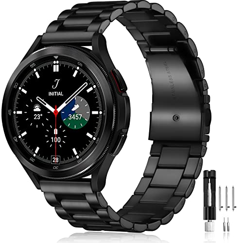 Lerobo Samsung Galaxy Watch 6 Band Classic 43mm 47mm 40mm 44mm, Galaxy Watch 4 Band 40mm 44mm Classic 46mm, Galaxy 5 Band Pro 45mm 40mm 44mm, Active 2 Band Stainless Steel 20mm Watch Band Men Women