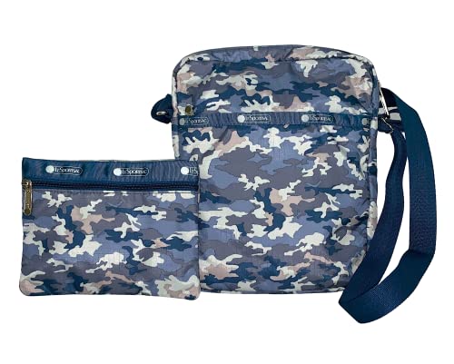 LeSportsac Camo Blues Handbag & Cosmetic Bag