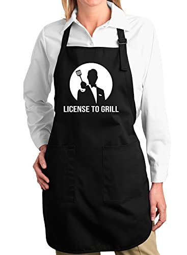 License to Grill Funny BBQ Spatula Kitchen BBQ Grilling Cooking Graphic Apron