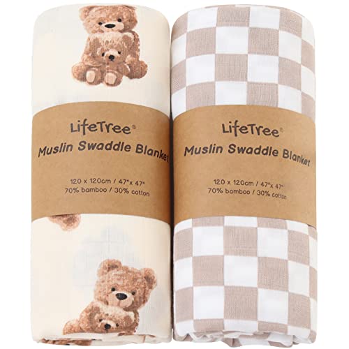 LifeTree Muslin Swaddle Blankets: Soft and Versatile for Babies