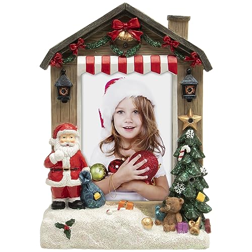 Light Up Santa Claus Christmas Resin Picture Frame