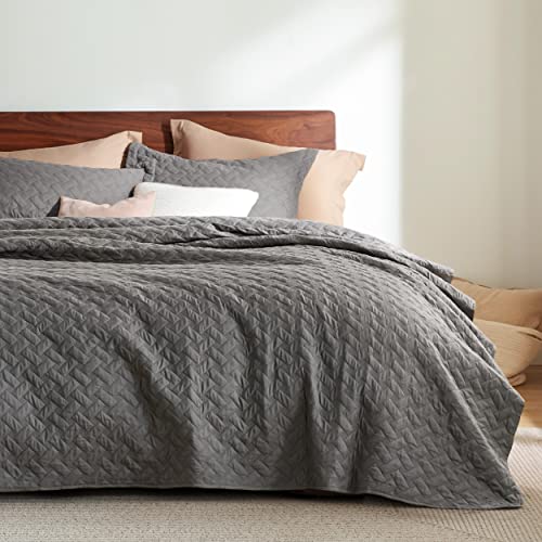 Lightweight Summer Quilt California King - Grey Bedspread