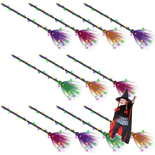 Liliful Halloween Witch Broom with Light - 11 Pcs