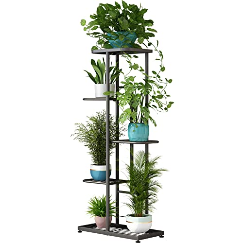 LINZINAR Plant Stand Metal 5 Tier 6 Potted