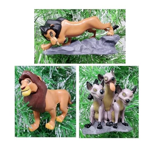 Lion King Simba, Scar, Hyena Ornament Set