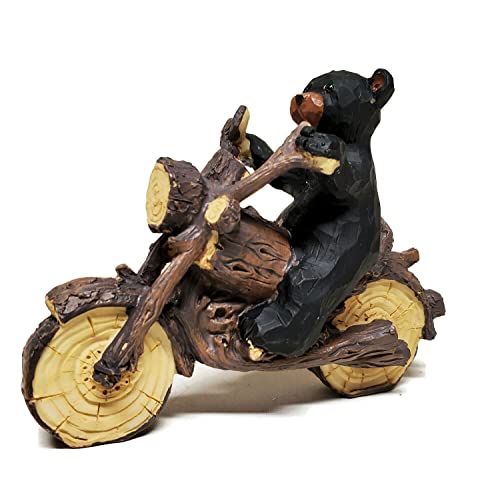 Lipco Black Bear Motorcycle Biker Figurine