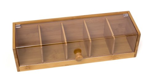 Lipper Bamboo Wood and Acrylic Tea Box