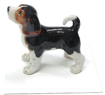 Little Critterz Dog - Beagle Baxter - Home Decor Birthday Gift Miniature Porcelain Figurine