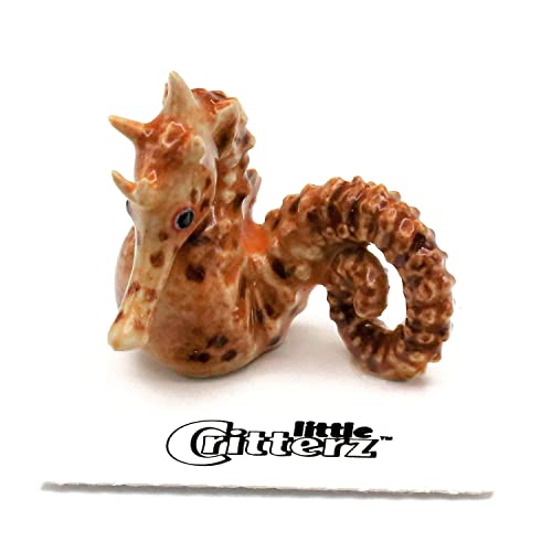Little Critterz Seahorse - Big Belly Seahorse Dancer - Collectible Home Decor Miniature Porcelain Figurine