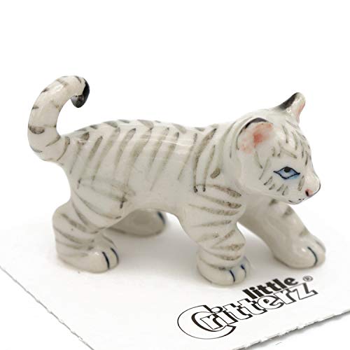 Little Critterz White Tiger Cub Asia - Table Home Decor Animal Miniature Porcelain Figurine