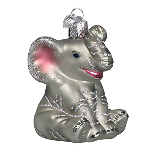 Little Elephant Glass Blown Ornament for Christmas Tree