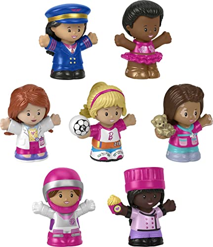 Little People Barbie Toddler Toys, You Can Be Anything Figure Pack, 7 Characters for Pretend Play Ages 18+ Months