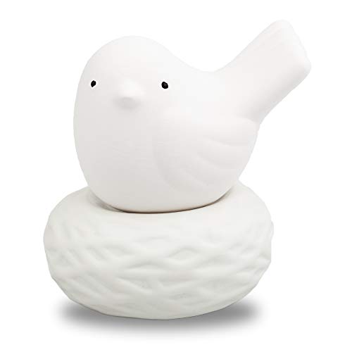 Lively Breeze Little Bird Nest, Non-Electric Ceramic Diffusers for Essential Oils and Aromatherapy Fragrance, White Ceramic Diffusers in Car or Bathroom and Desk Office Decor, White Vase