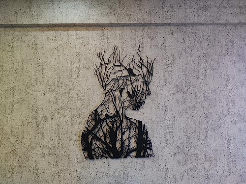 LIVIQON Abstract Face Metal Tree Wall Art