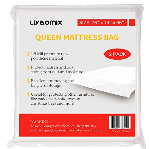 Liyaomix Queen Mattress Bags for Moving and Storage