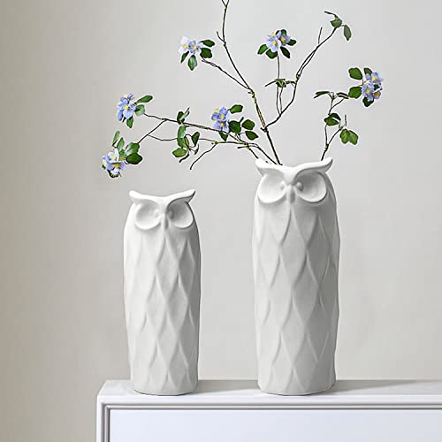 LIZOFER Owl Ceramic Vase Set of 2 for Living Room Bedroom