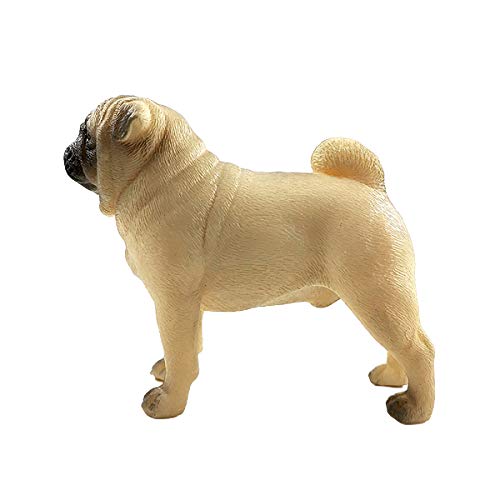 LKXHarleya Mini Size Simulation Bulldog Figurine Animal Model Pug Dog Statue Figure Home Decor Children Gift, C
