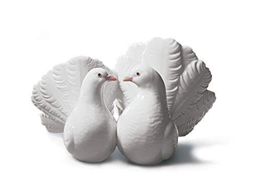 LLADRÓ Couple of Doves Figurine. Porcelain Doves Figure
