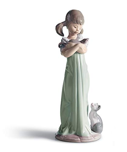 LLADRÓ Don't Forget Me Girl Figurine. Porcelain Girl Figure