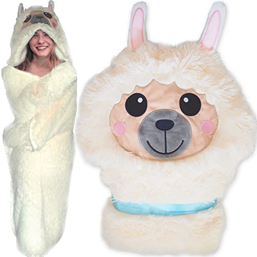 Llama Wearable Hooded Blanket