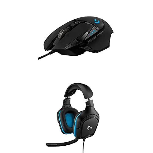 Logitech G432 DTS:X 7.1 Surround Sound Wired PC Gaming Headset (Leatherette) & 02 Hero High Performance Gaming Mouse