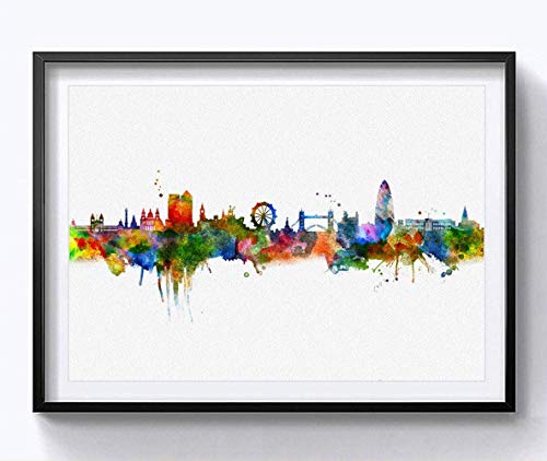 London Watercolor Skyline Art Print