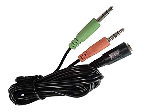 Long PC Splitter for Gaming Headsets - 3.5mm to Dual 3.5mm