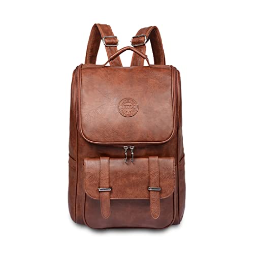 LOTCAIN Vintage Faux Leather Backpack
