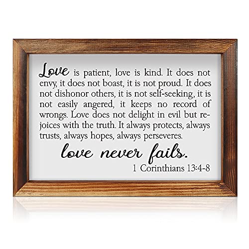 Love Is Patient Framed Wood Sign Plaque