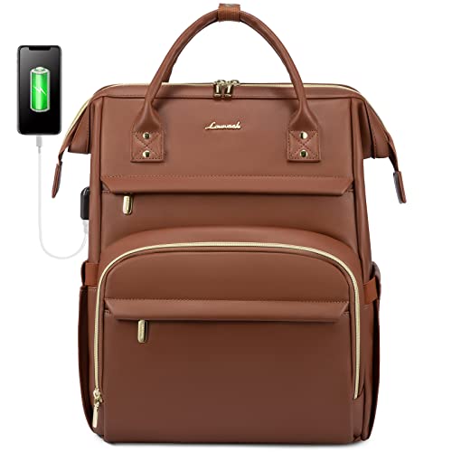 LOVEVOOK Leather Laptop Backpack for Women
