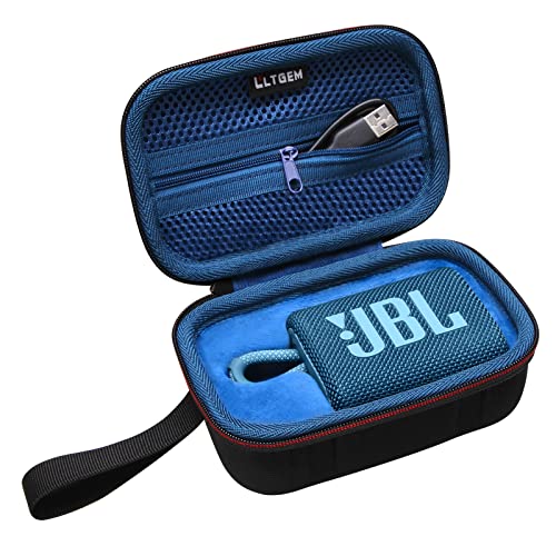 LTGEM Hard Case for JBL Go3 / Go 3 Eco Portable Wireless Bluetooth Speaker - Travel Protective Carrying Storage Case Bag(Black+Blue)