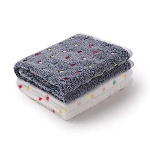 Luciphia 1 Pack 2 Pet Blankets for Dogs Cats, Fleece Print Dog Cat Blankets for Small Medium Large Puppy Kitten, Doggy Dot Small (23x16 inch)