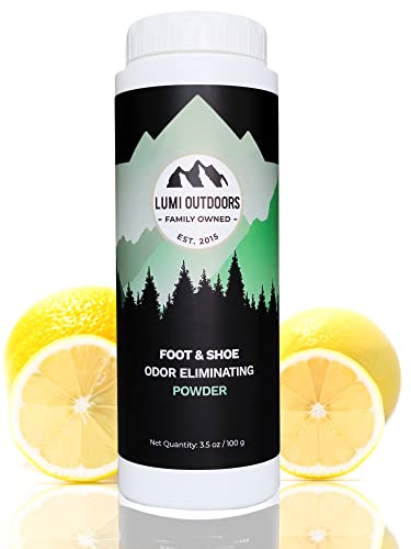 Lumi Outdoors Natural Foot Powder Deodorizer & Shoe Odor Eliminator