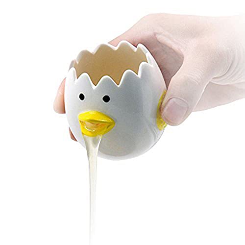 LuoCoCo Cute Egg Separator - Novelty Design, Quick and Efficient Egg Separation, Made of Safe Ceramic Material, Easy to Clean, Perfect Gift
