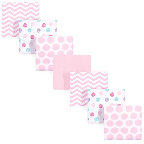 Luvable Friends Baby Cotton Flannel Receiving Blankets - Pink Dots 7-Pack