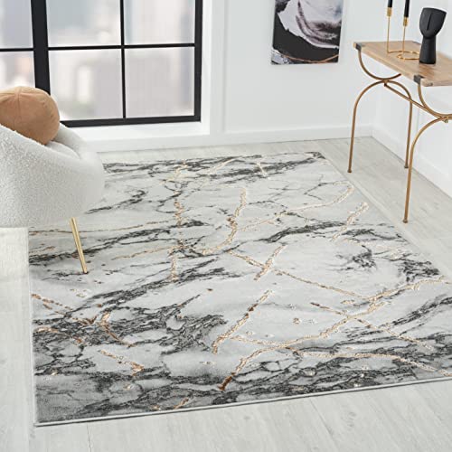 Luxe Weavers Ivory Abstract Area Rug