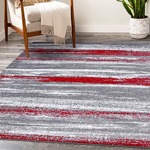 Luxe Weavers Victoria Abstract Red Area Rug