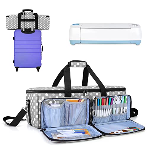 HTVRONT Carrying Case Bag for Cricut Maker/Maker 3/Explore Air 2/Silhouette  Cameo 4, Double-Layer Carrying Bag for 12x12 Mats, Travel Storage Tote Bag